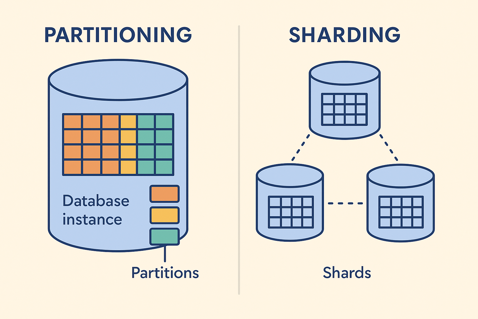 Partitioning vs sharding